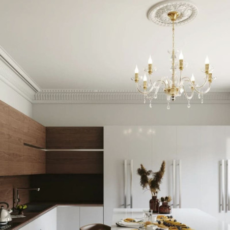 Lustre cristal porte bougies