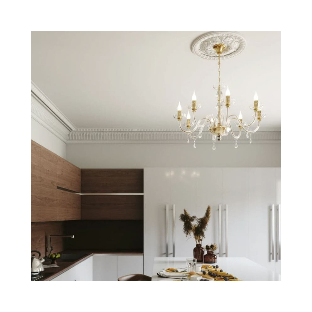 Lustre cristal porte bougies