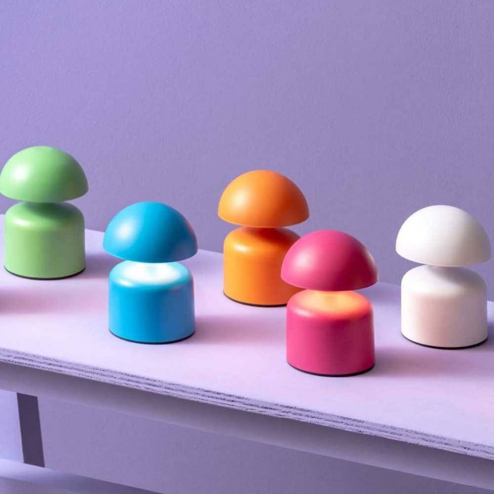 lampe à poser champignon blanc