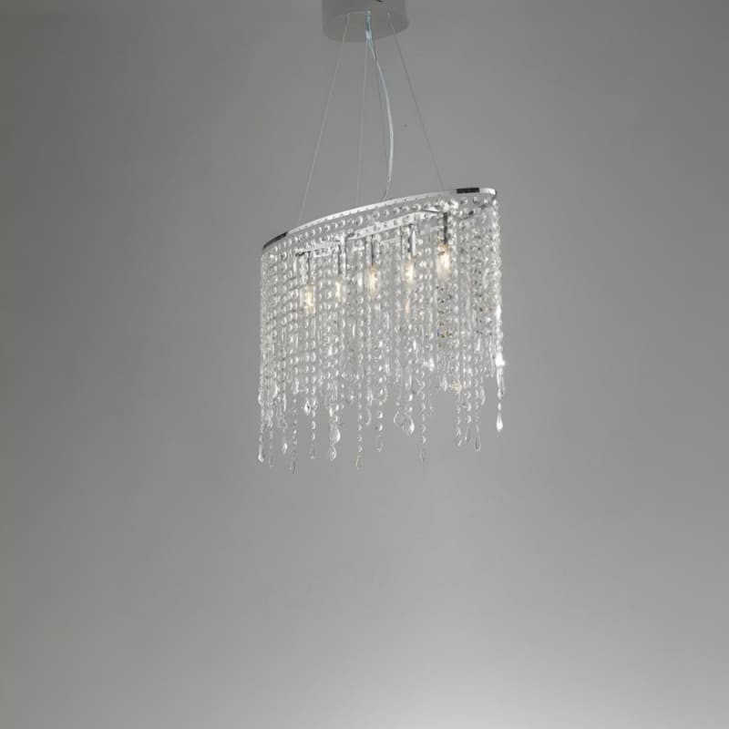 Suspension lustre argenté pampilles