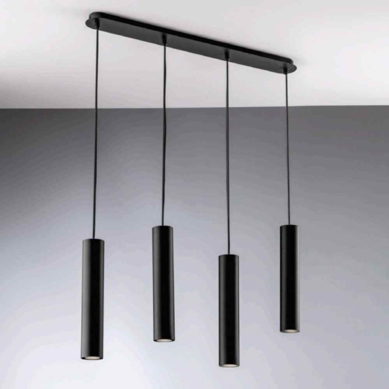 Suspension 4 tubes métal noir
