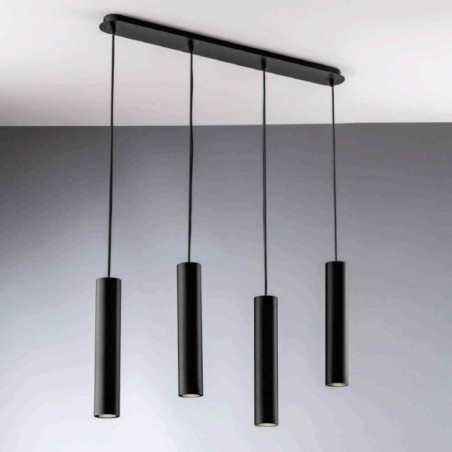 Suspension 4 tubes métal noir