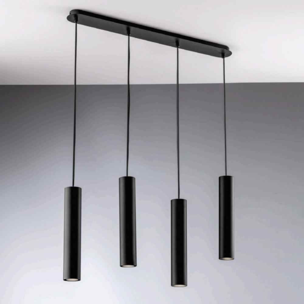 Suspension 4 tubes métal noir