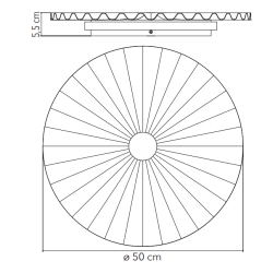 Dimensions plafonnier rond éventail métal