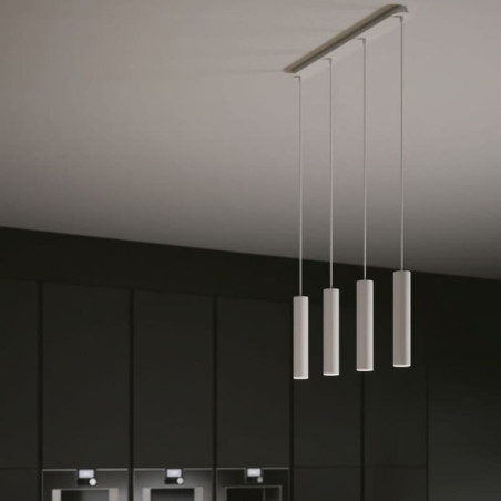 Suspension 4 tubes métal blanc