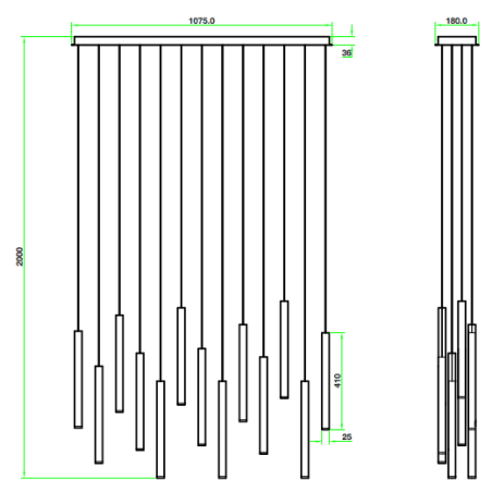 Suspensions métal dimensions
