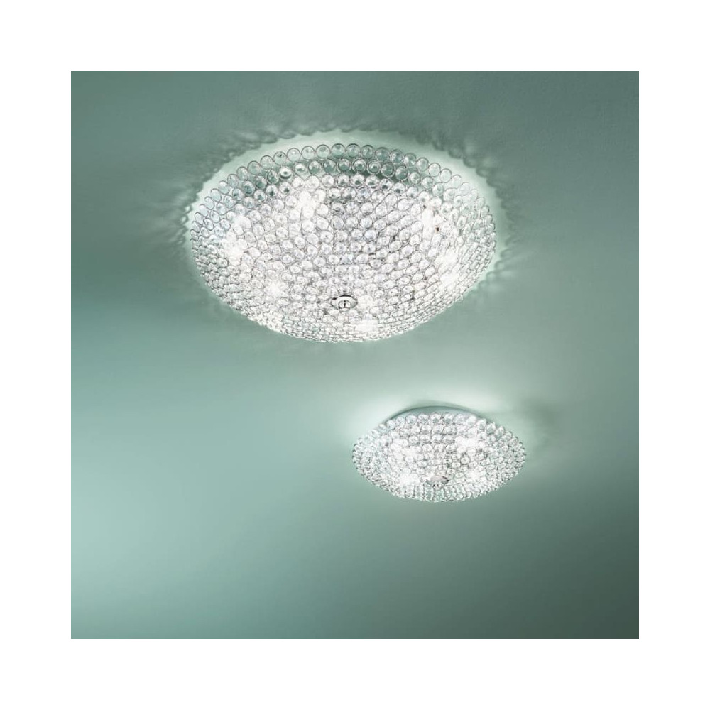 Plafonnier cristal chrome argent