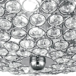 Plafonnier perles cristal argenté