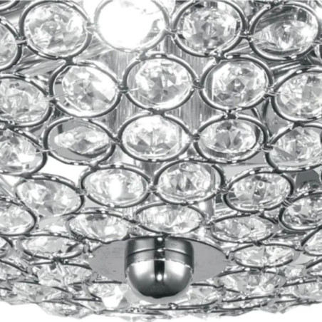 Plafonnier perles cristal argenté