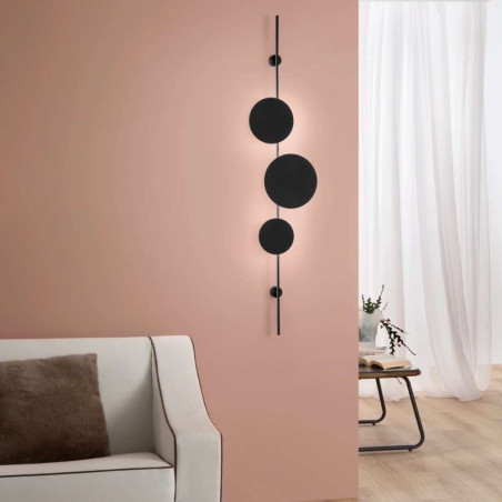 Applique murale 3 disques métal et LED