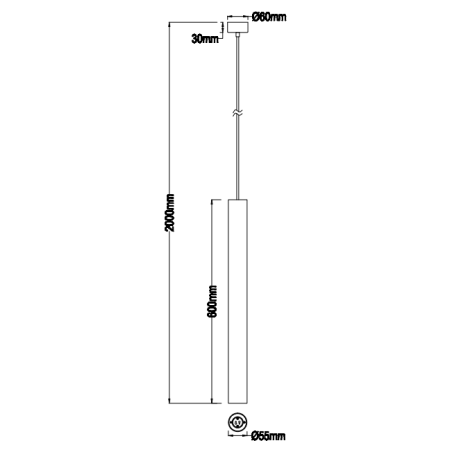 Dimensions suspension tube en métal or