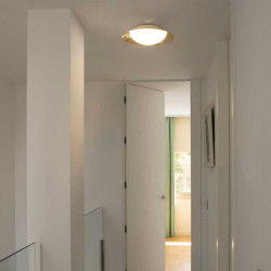 Plafonnier design noir et or