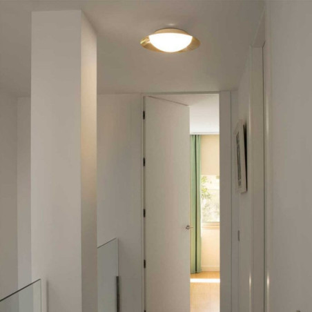 Plafonnier design noir et or