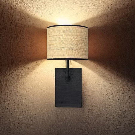 applique murale bois noir