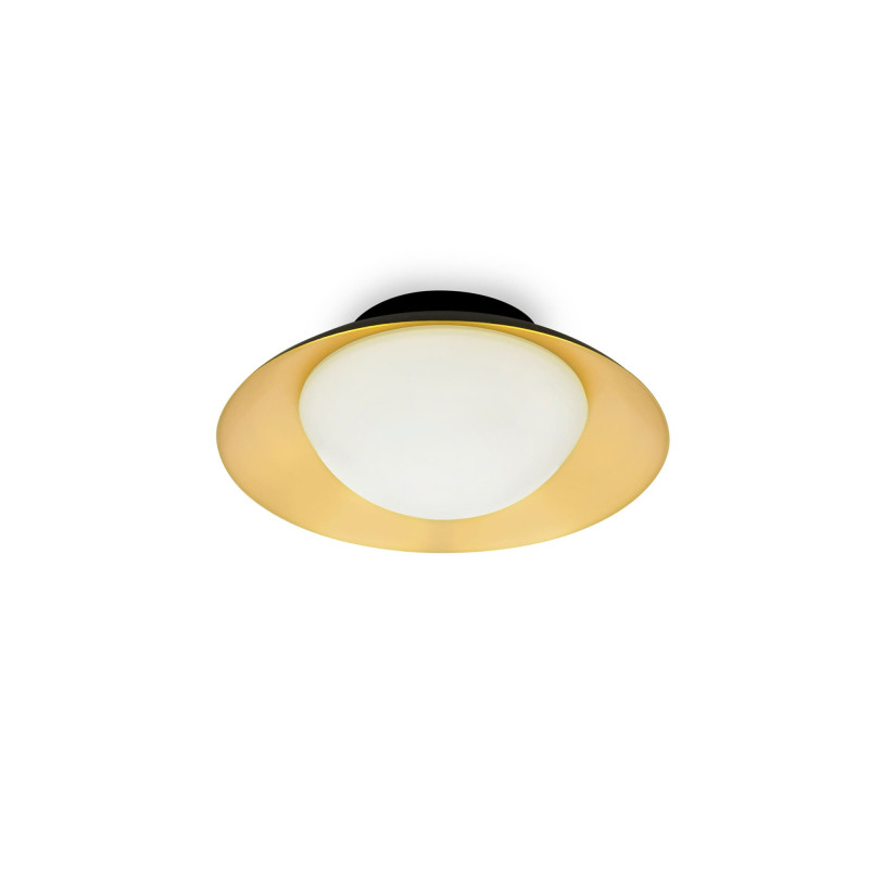 Plafonnier design noir et or