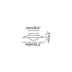Dimensions plafonnier design 39cm diamètre