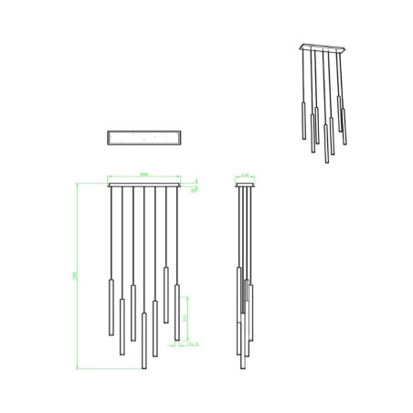 Dimensions suspension tubes noir
