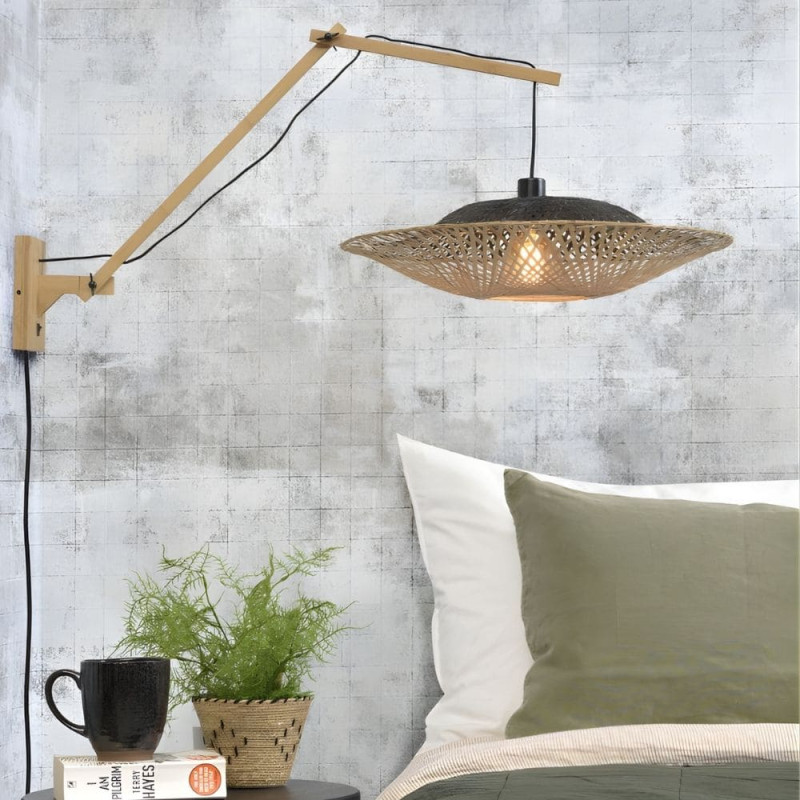 Applique murale bras en bois déporté