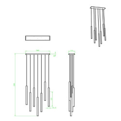 Suspension tubes métal blanc dimensions