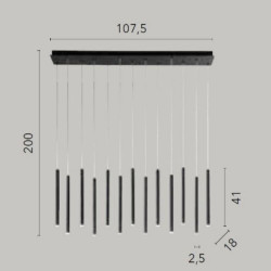 Suspension métal or dimensions