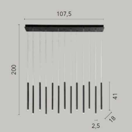 Suspension métal or dimensions