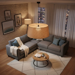 Suspension abat-jour jamaica en fibres naturelles