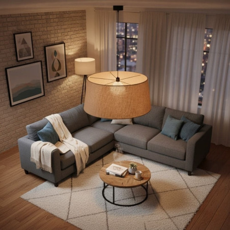 Suspension abat-jour jamaica en fibres naturelles