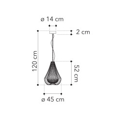 Dimensions suspension lustre