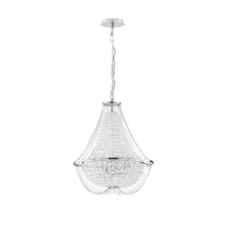 Lustre argenté en cristal