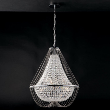 Lustre cristaux chromé