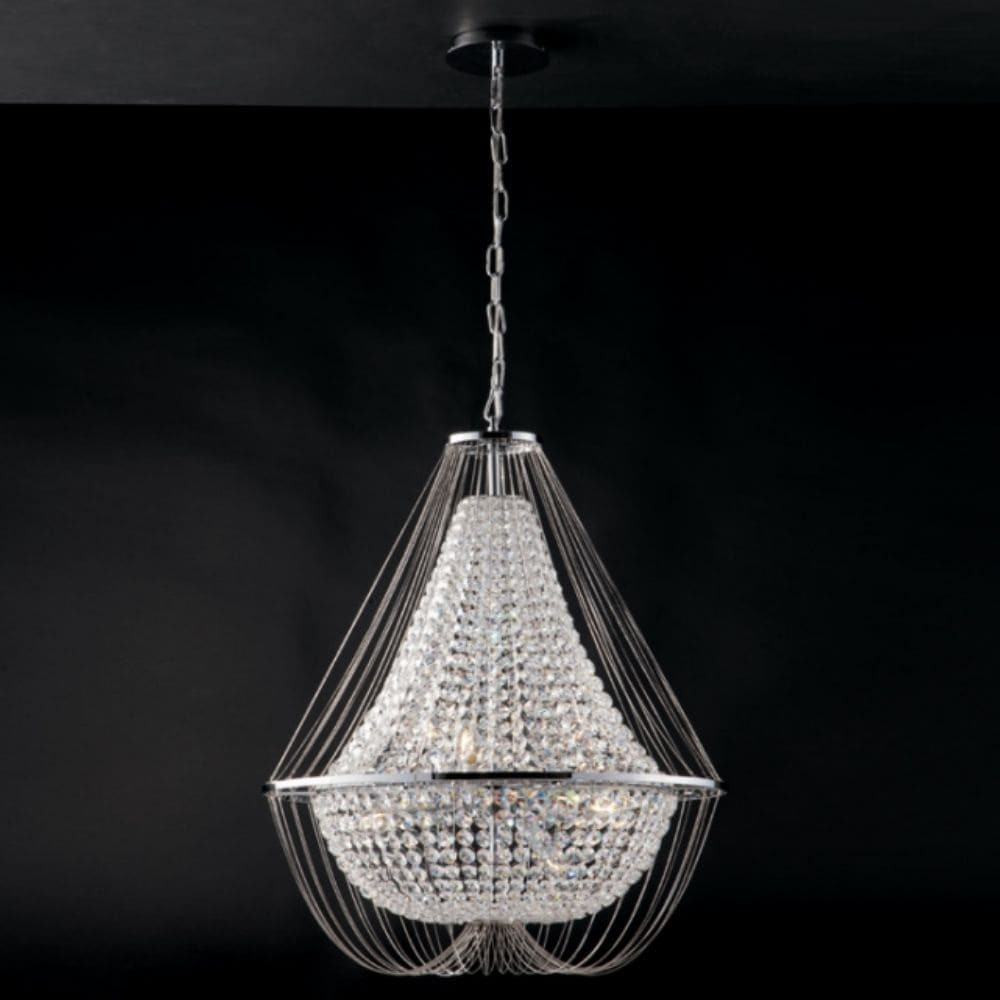 Lustre cristaux chromé