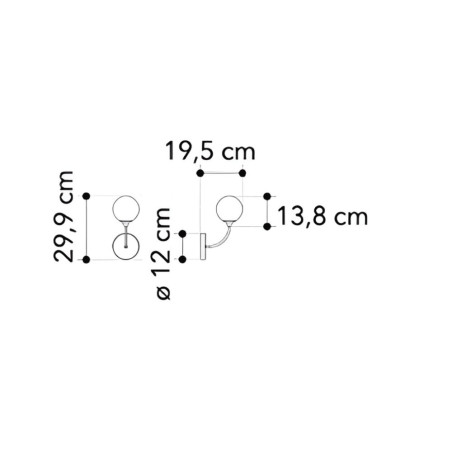 Dimensions applique boule