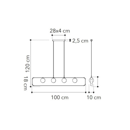Dimensions suspension métal
