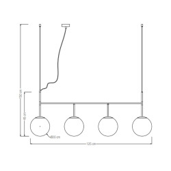 Dimensions suspension rectangulaire boules