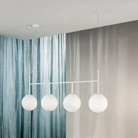 Suspension boules blanches