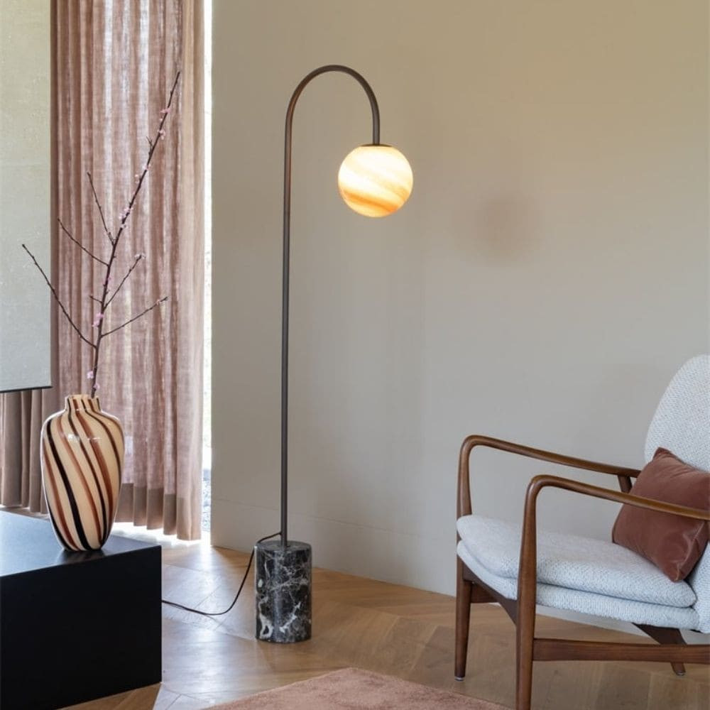 Lampadaire marbre marron