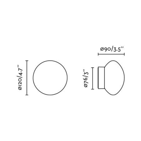 Applique murale boule blanc et noir dimensions