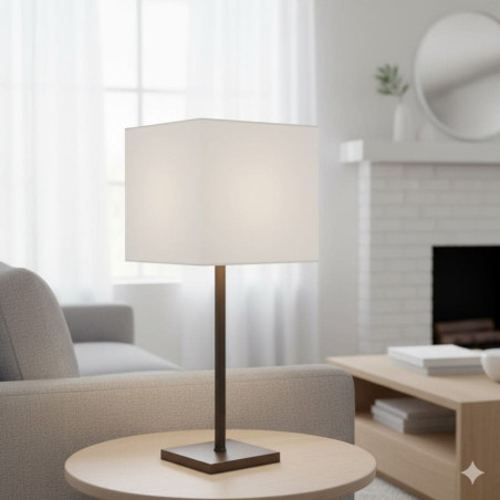 abat jour lampe carré blanc