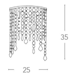 Applique en métal et cristal dimensions