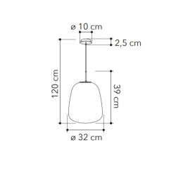 Dimensions suspension cloche en verre