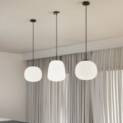 Suspension cloche blanche