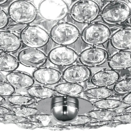 plafonnier cristal et métal chromé