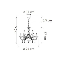 Dimensions lustre cristal
