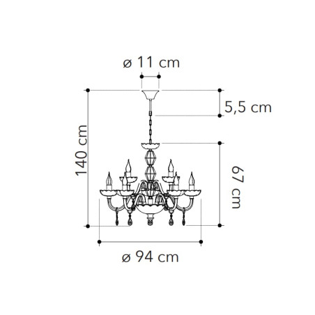 Dimensions lustre cristal