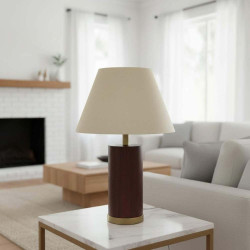 abat-jour rond beige pour lampe