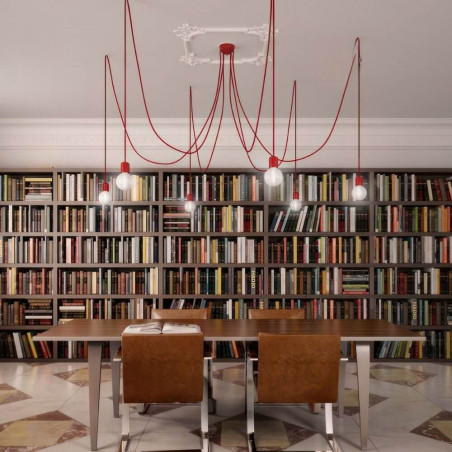 Suspension lustre rouge moderne