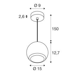 suspension light noir mat