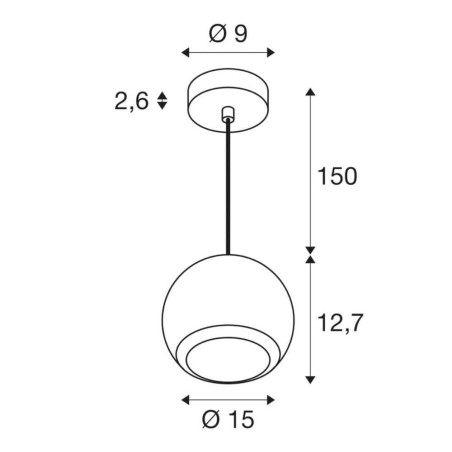 suspension light noir mat
