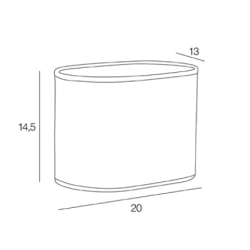 Dimensions abat-jour ovale blanc 20cm