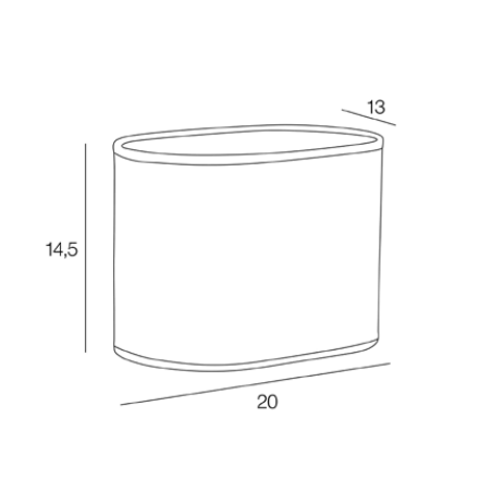 Dimensions abat-jour ovale blanc 20cm